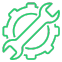 Wrench and gear icon representing website maintenance and support services